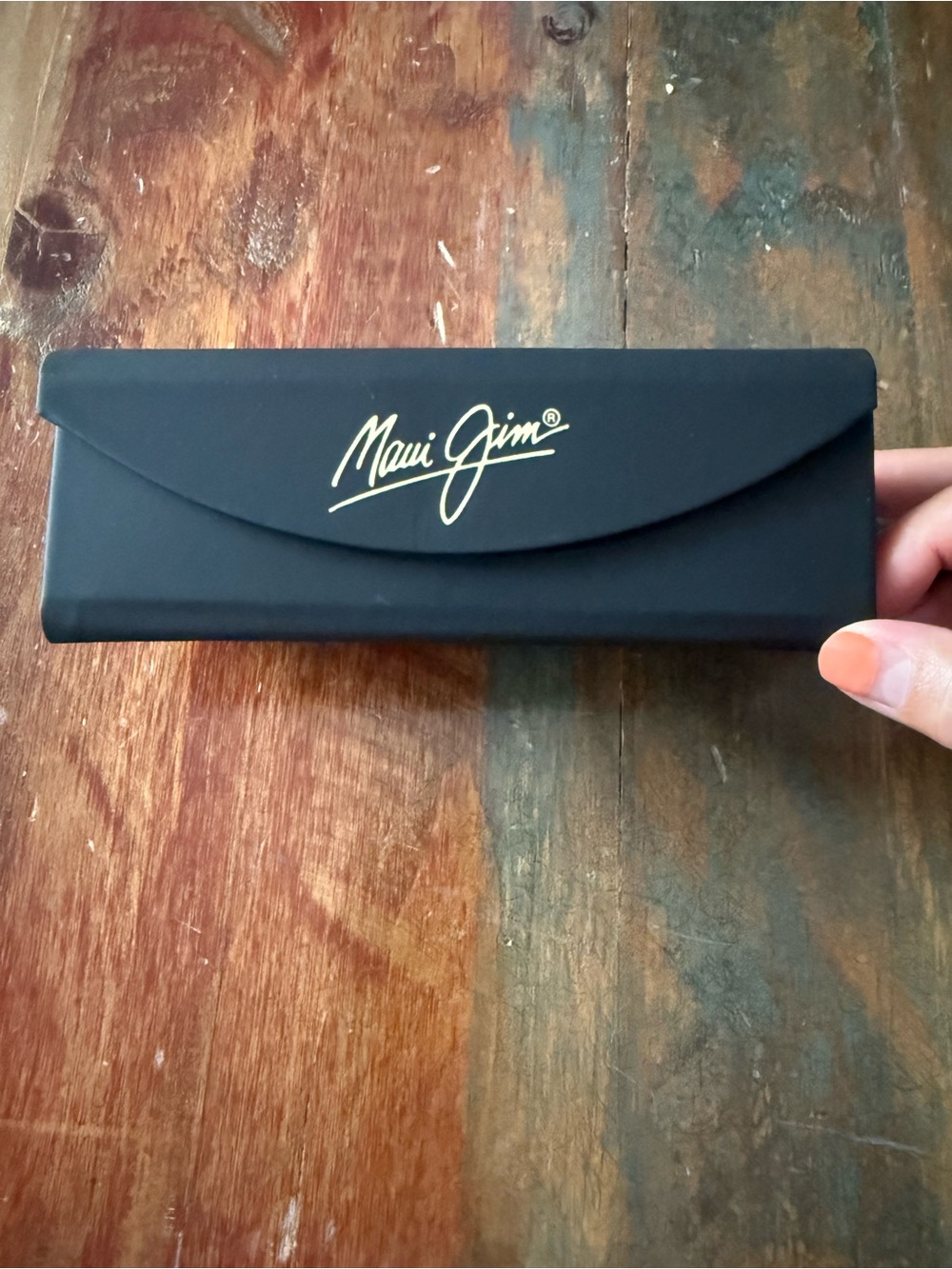 NWOT Maui Jim Black Hard Foldable Sunglasses Case with microfiber cloth